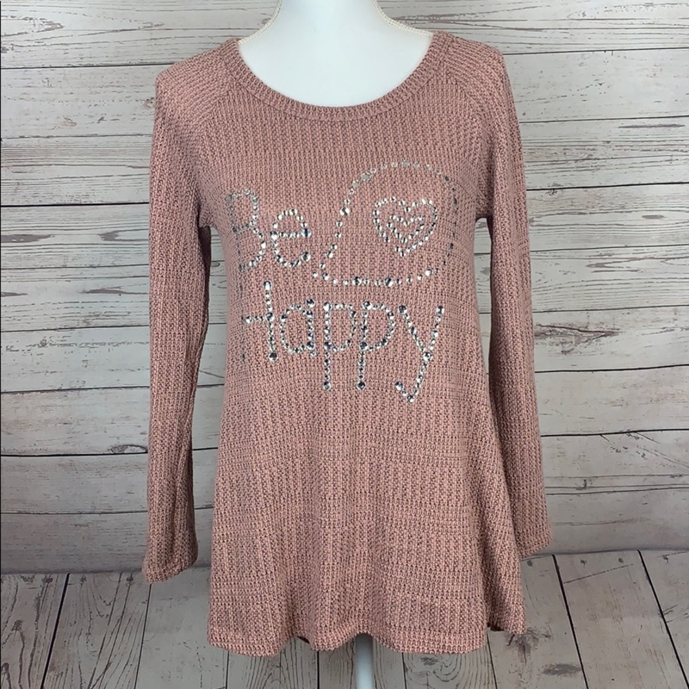 Pullover “Be Happy”Rhinestones Tutta Bella